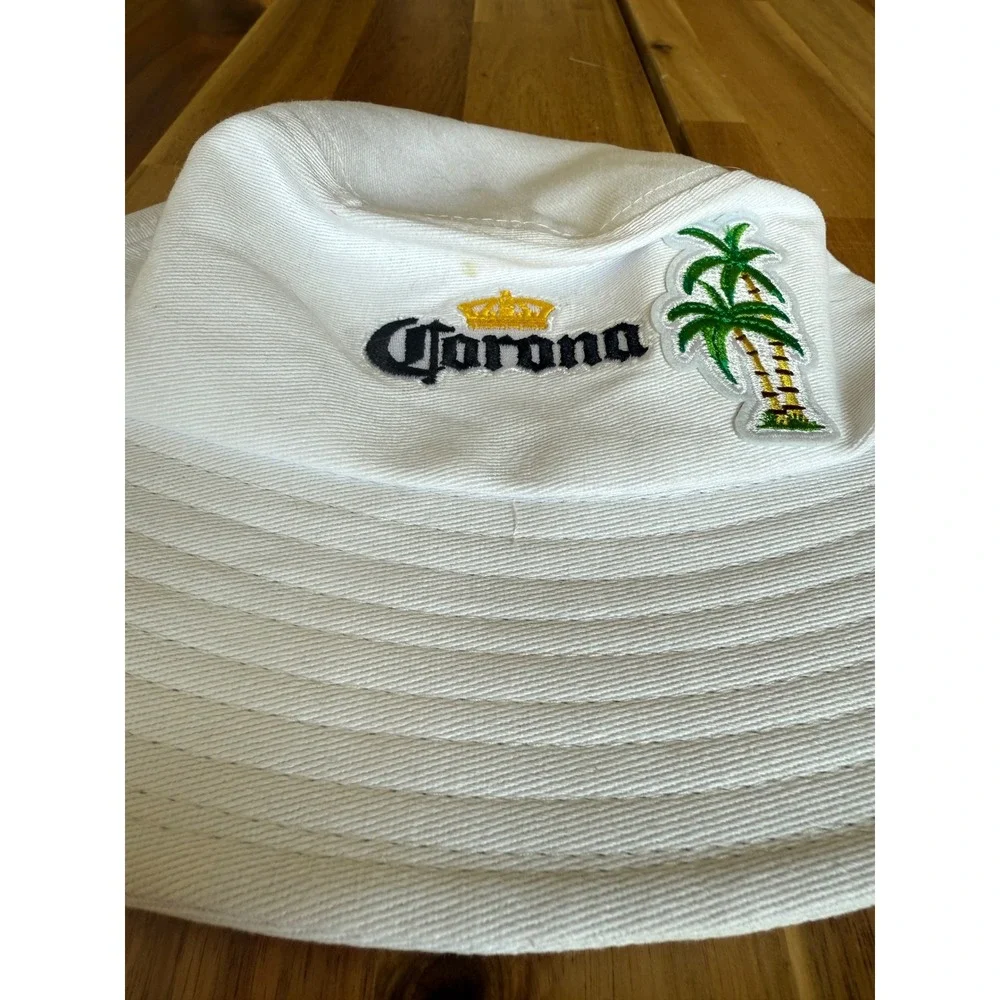 Corona Extra Bucket Hat with Embroidered‎ Logo, Packable Travel Sun palm tree